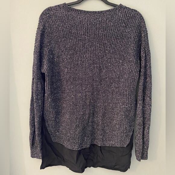 Madewell Alliance Silk Underlay Heathered Gray Sweater - Picture 5 of 8